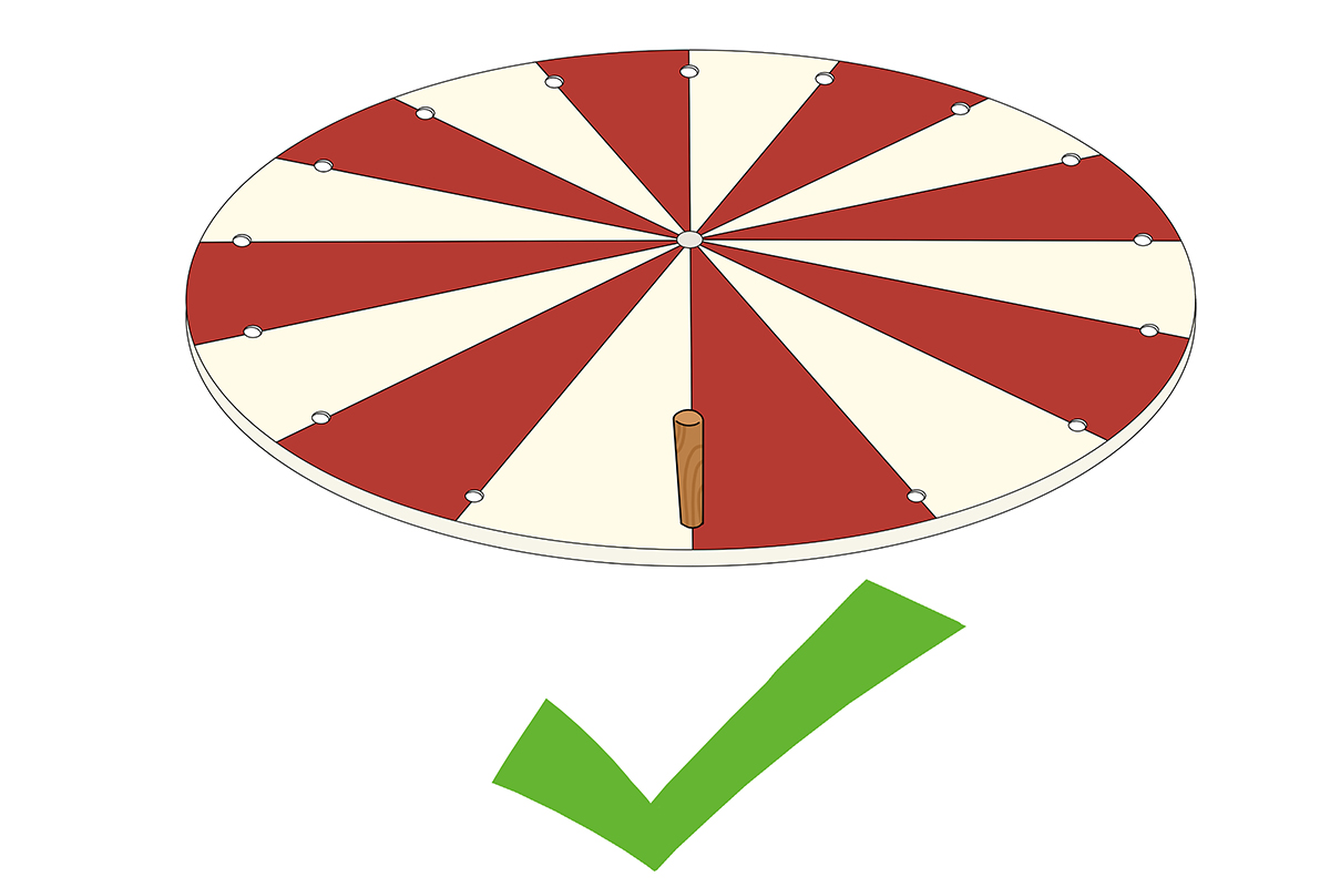 Impression roue en bois – segments et couleurs